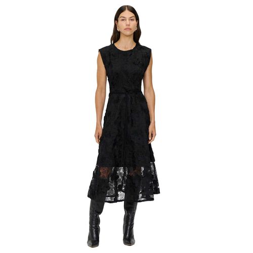 Veronika Maine 3D Embroidered Organza Midi Dress